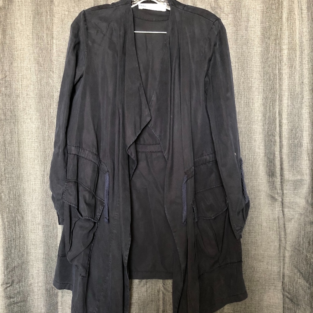 Navy Blue Cardigan-like Jacket